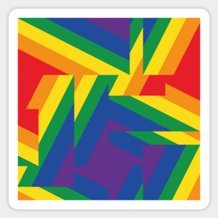 rainbow pride - distorted houndstooth Sticker